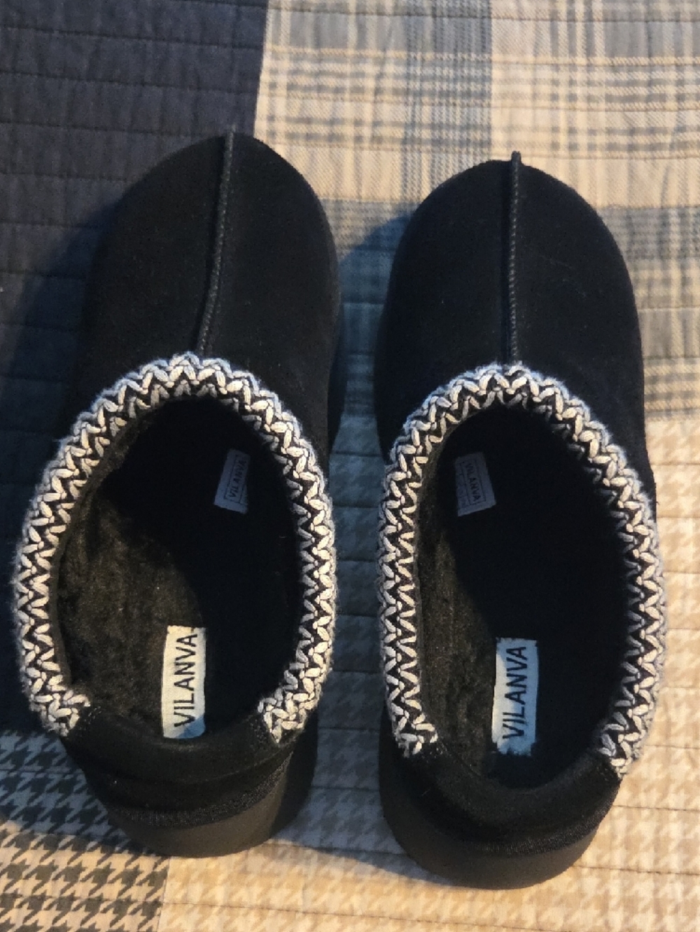 Black Slip-On Platform Clogs with Contrast Trim
